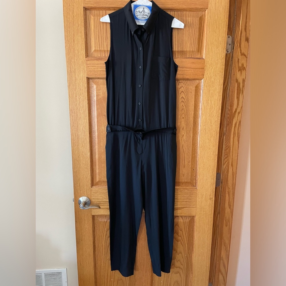 Theory Black Jumpsuit Size 8 Viscose/Wool Blend